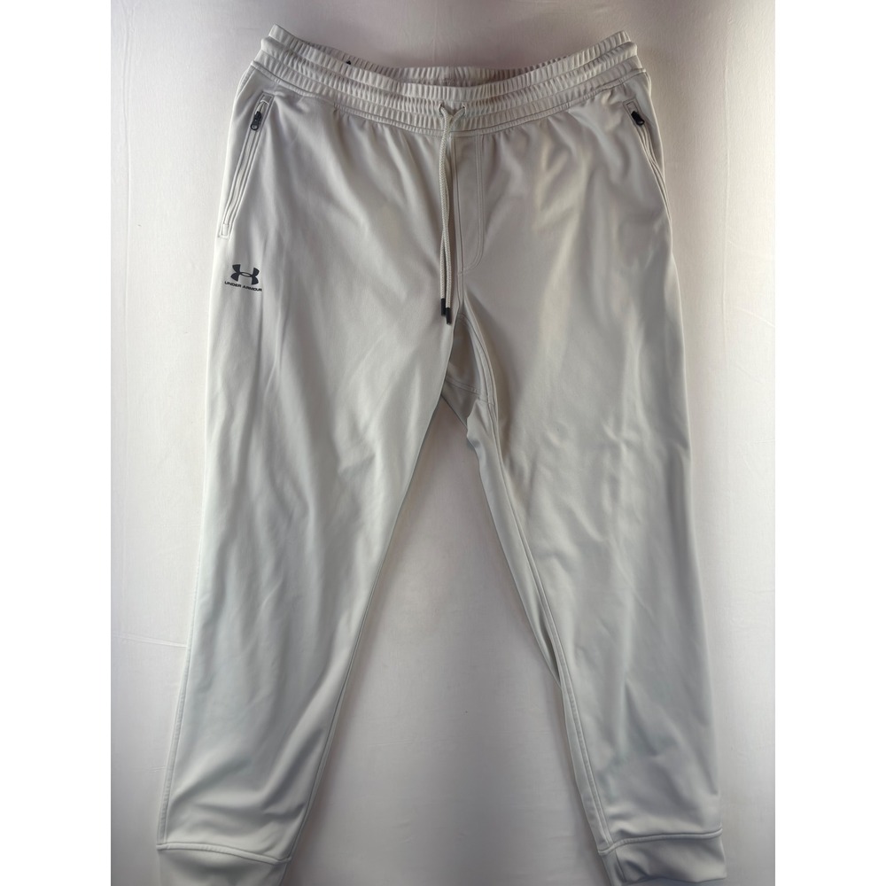 Under Armour Mens XXL Gray Loose Fit Jogger Sweatpants Zipper Pockets Training